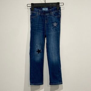 Baby Gap Girls' Skinny Fit Jeans With Star Patches Medium Dark Wash Size 5